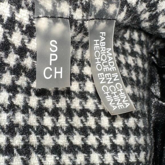 Calvin Klein Walker Coat Houndstooth Vegan Leather Pockets - Picture 10 of 11